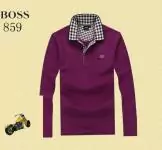 laine et soie pulls hugo boss longue manche collier fleurs purple